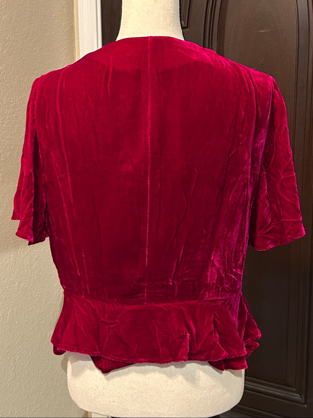 Vintage Raspberry Silk Velvet Top - Picture 3 of 11
